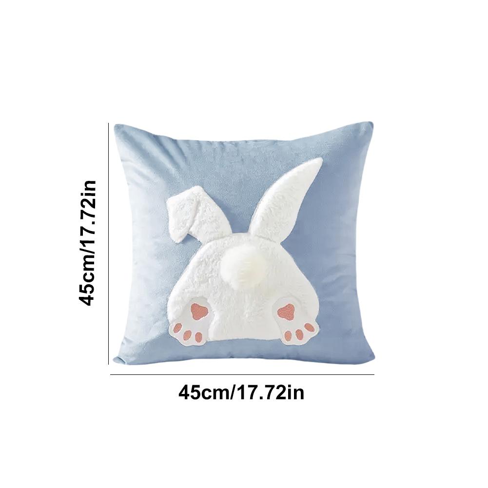 Easter Rabbits Throw Pillow Cover 45x45cm Happy Easter Pillow Cover Bunny Soft Cushion Case Decorative Pillow Covers for Home