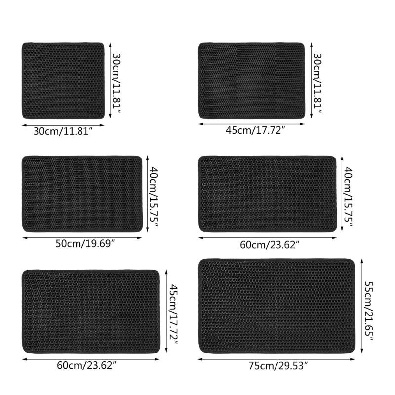 Cats Litter Mat Double Layer Washable Trapping Mat Scatter Control Easy to Clean Fits Under Litter Box, Litter Free F