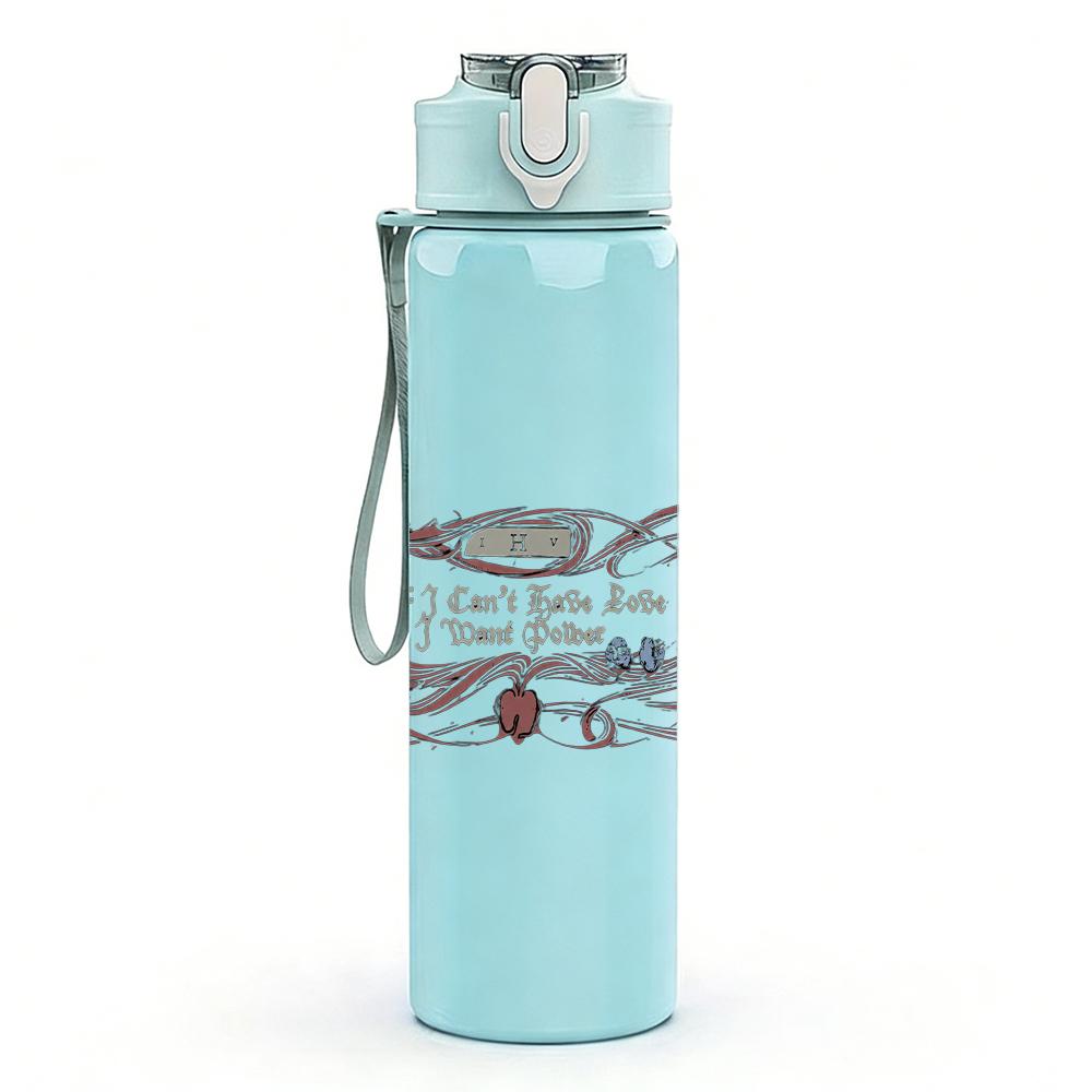 1PC Retro Rectangle Minimalist Patch Print 750ml Portable Sports Water Bottle Leakproof Gym Outdoor Travel Drink Cup