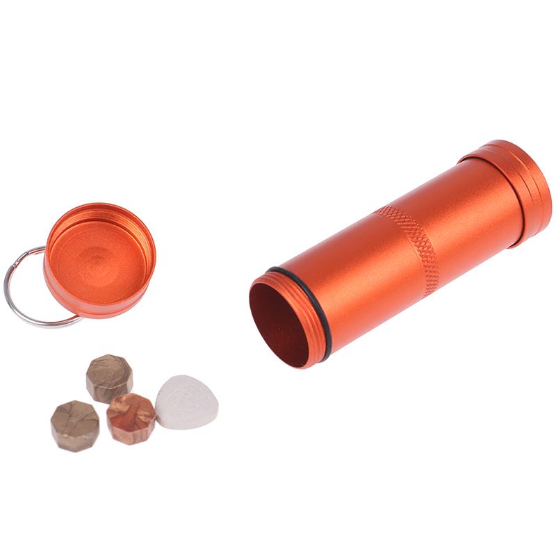 1Pc Mini Waterproof Capsule Seal Bottle Outdoor Edc Survival Pill Box Tank Case