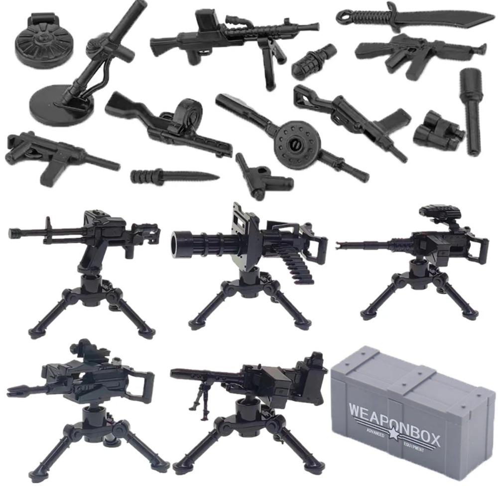 Конструктор Второй мировой войны Военное оружие Полицейский Солдат Фигурка Аксессуары Модель Кирпич Пистолет Пушка Пусковая установка Бункер Аванпост Игрушка X017