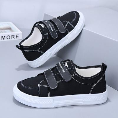 Летние новые дышащие и удобные тканевые туфли с толстой подошвой, повседневные и модные, черно-белые