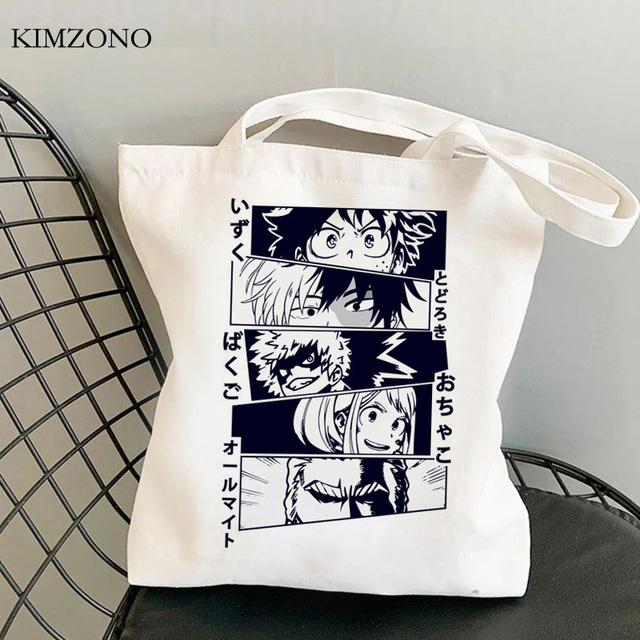 Сумка для покупок My Hero Academia bolso, многоразовая сумка-тоут для продуктов bolsa, джутовая сумка, тканевая сумка sacola, многоразовая ткань cabas