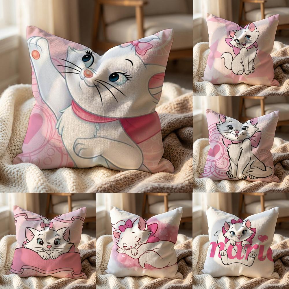 Cute MMarie Cat Cushion Cover MultiScene Pillow Cover for Home Car Reversible Soft Durable for Daily Use