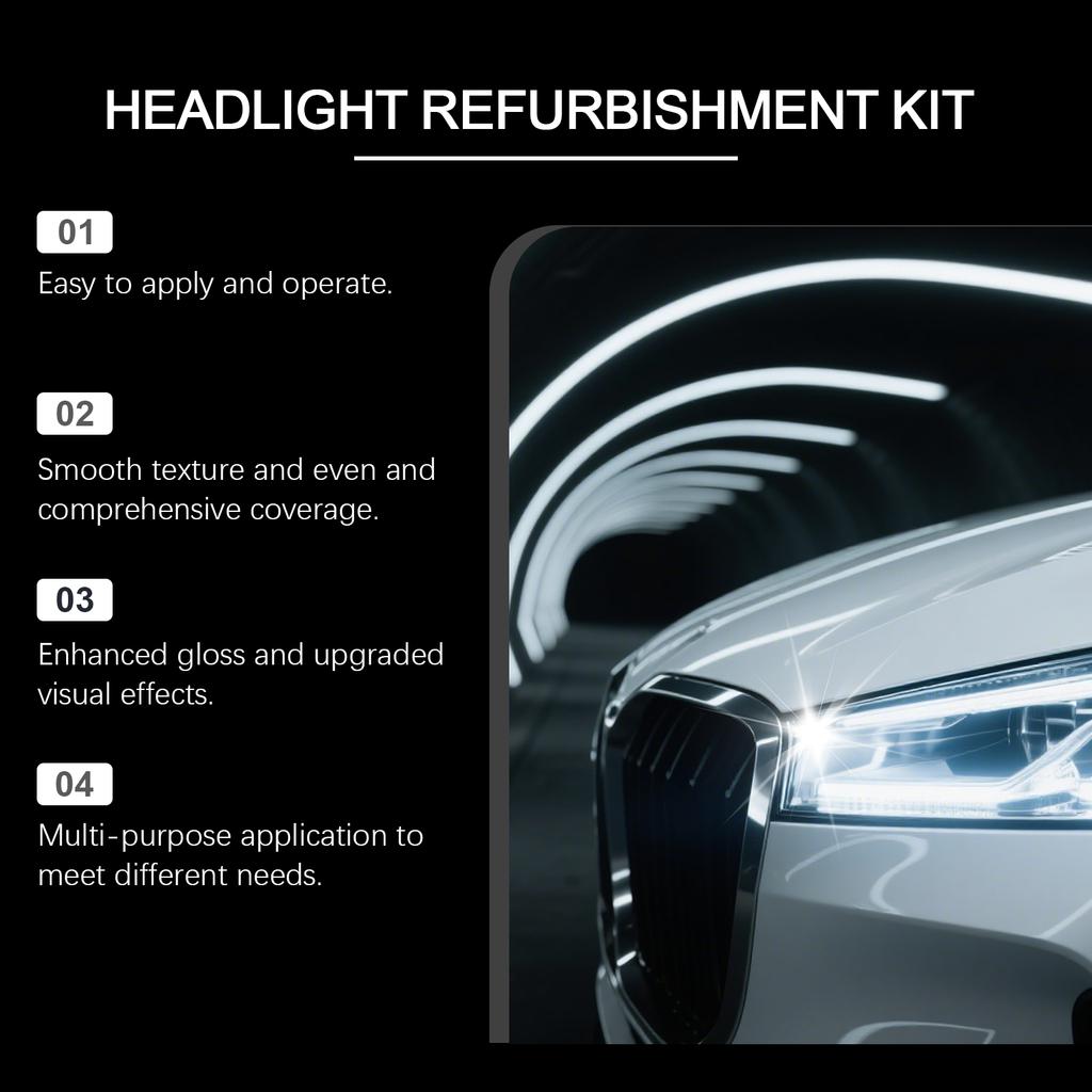 Car Headlight Restoration Polishing Kits Headlamp Scratch Remover Repair Cleaning Paste Remove Oxidation Headlight Polish Liquid