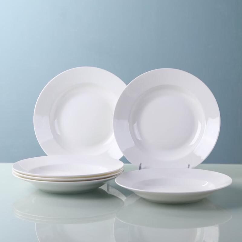 Керамическая чисто-белая суповая тарелка Haoya Jingdezhen