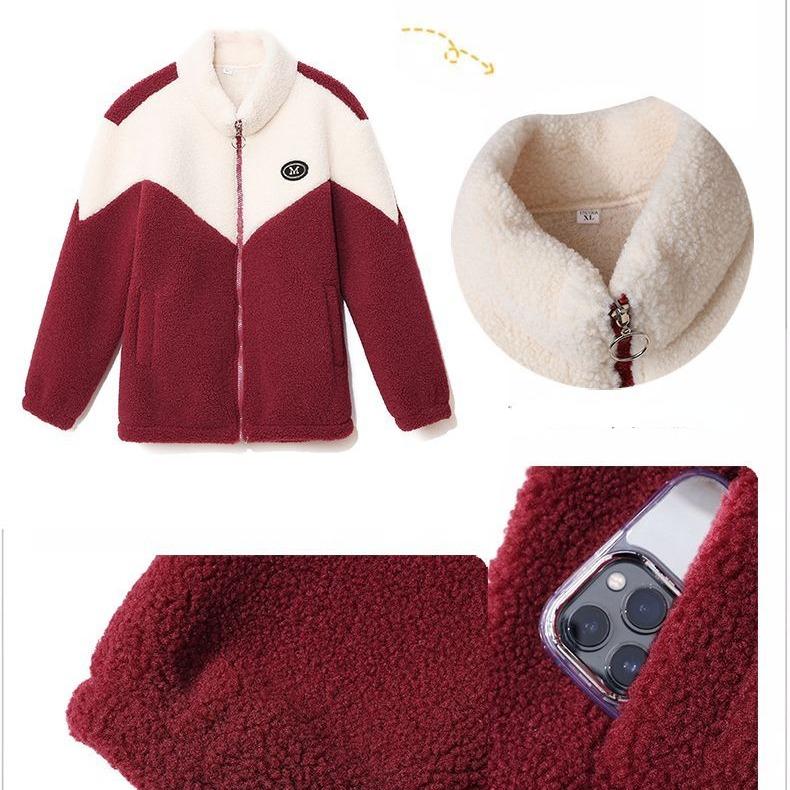 Теплое пальто из утолщенной овечьей шерсти для женщин среднего и пожилого возраста осенью и зимой