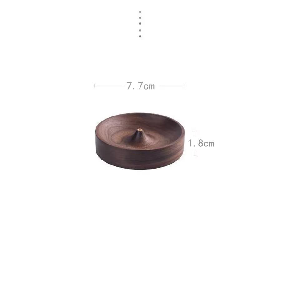 1pc North American Black Walnut Solid Wood Incense Stick Handmade Tea Ceremony Round Incense Burner Agarwood Tray Holder
