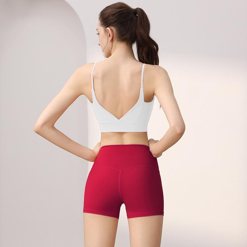 Women Deep V Sports Bra Yoga Outfit, Breathable Quick Dry Camisole Top, Dopamine Color Fitness Set Summer