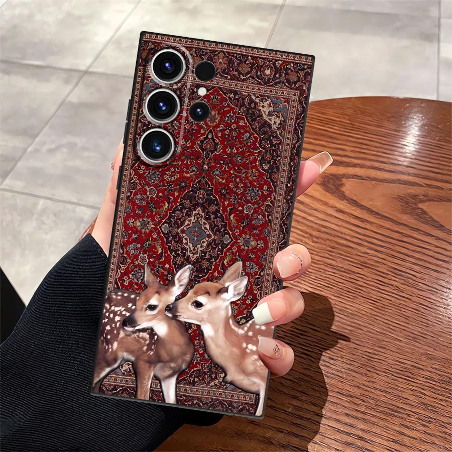 Чехол для телефона Funda для Samsung Galaxy S21 FE Note 20 Ultra 8 9 10 S23 S25 Ultra S24 Plus S10 S9 S20 Персидский ковер Цветочный