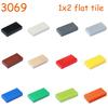 400 ШТ. Плоская плитка 1x2 3069 30070 Кирпичики 1*2 Части для сборки MOC Гладкие строительные блоки DIY Образовательная творческая игрушка