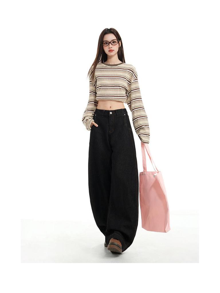 Vintage Scimitar Wide-Leg Jeans - New Autumn Cow Loose Fit Spicy Girl Design