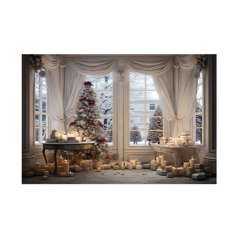 Indoor Sill Window Winter Snow Scene Children Shooting Background Cloth Background Wall Decoration Photo Cloth