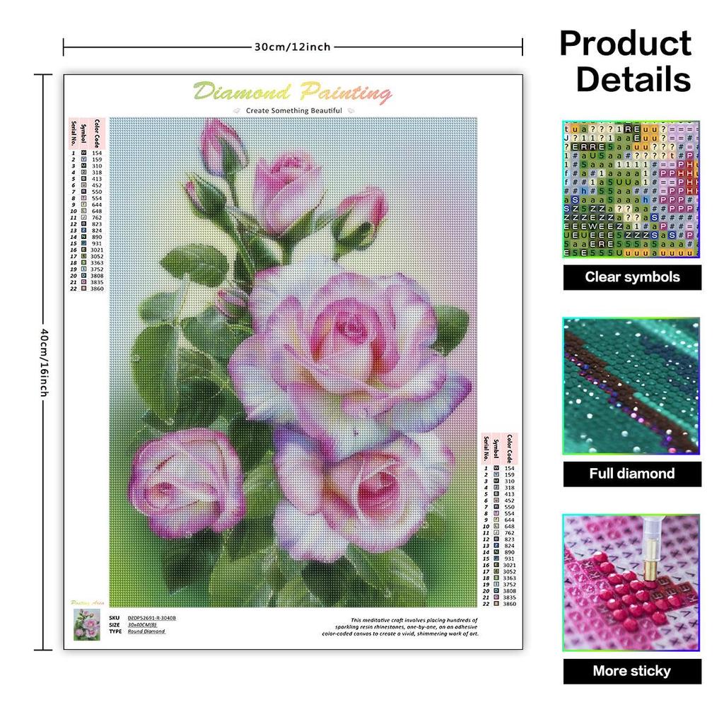 5D DIY Алмазная картина Полный круглый цветок Стразы Алмазная вышивка Распродажа Мозаика Вышивка крестом Ручная работа 30x40 см/12x16 дюймов