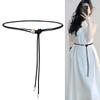 Soft Knotted Thin Waist Belt Adjustable Alloy Buckle Waistband Simple Versatile Dress Waist Decoration Belt Clothing Accessory
