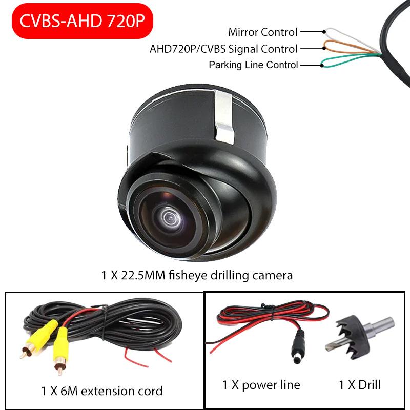 Universal 170° AHD/CVBS 1080P Fisheye Car Rear View Camera 360° Rotatable 90° Adjustable Night Vision Waterproof Easy Install