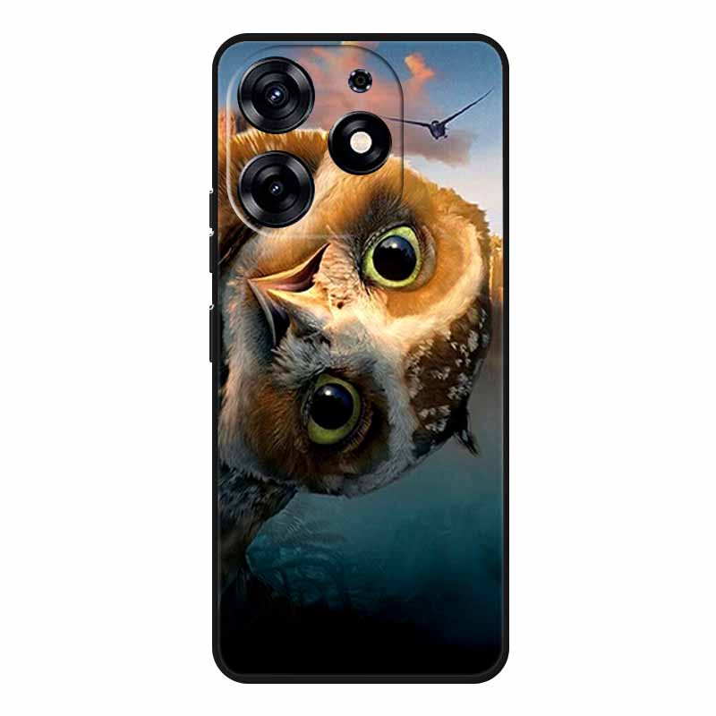 Милые Животные Мягкий Силиконовый TPU Чехол для Телефона Tecno Spark 20 Pro - Легкий и Ударопоглощающий Защитный Задний Чехол