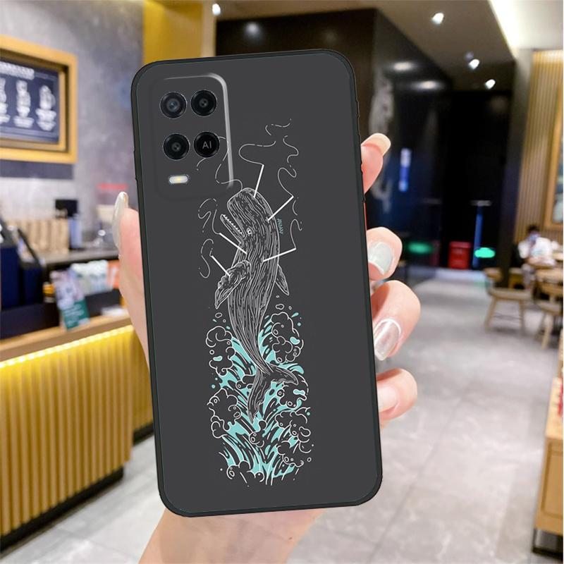Чехол Волна Рыба Кит Море Для Oppo A96 A76 A16 A17 A18 A60 A80 A40 A38 A58 A78 A98 A94 A74 A54 A15 A57 A77 A5 Pro