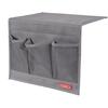 Bedside Storage Organizer, Table Cabinet Bedside Organizer Caddy for Remotes Phone Glasses (Classic 4 Pockets-Grey)