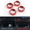 4 шт. Внутренняя крышка ручки-кнопки, совместимая с Toyota для Tacoma 2023-2016, 4WD, температура, кондиционер, AC, аудио CD, ручка, кольцо из алюминиевого сплава