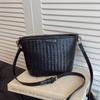 Large-capacity woven hand-carried bucket bag women's summer new high-end casual shoulder messenger bag