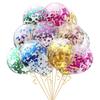 5pcs 12inch Confetti Balloons Clear Latex Balloon for Wedding Decoration Happy Birthday Baby Shower Party Supplies