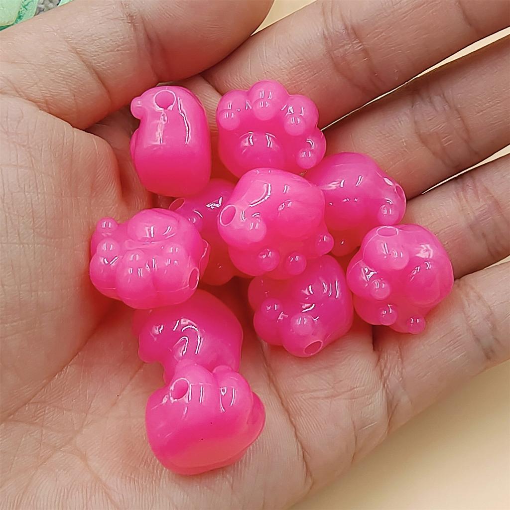 Милые 10 шт. ювелирные изделия, бусины в форме медвежьих лапок, макароны, сделай сам, яркие цвета, милый модный подарок, ожерелье ручной работы, браслет