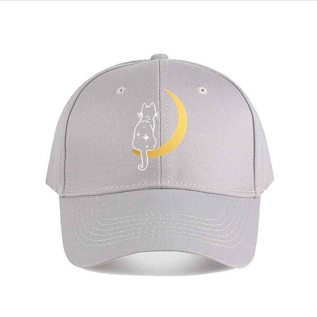Cat Moon Vinyl Home Decor Sticker Baseball Cap Fashion Unisex Sunhat Womens Outdoor Sports Snapback Cap