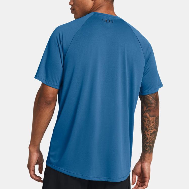 Under Armour UA Tech™ Logo Comfort Casual Crew Neck Short Sleeve T Shirt Men T Shirts Photon-Blue 1326413-406