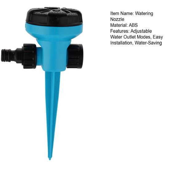 Спринклер для газона, 8 режимов, регулируемый, многоступенчатый, простая установка для полива больших садов, дворов, домашних хозяйств