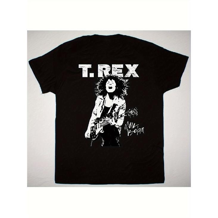 Винтажная футболка с графикой группы T-Rex Marc Bolan Retro - Тяжелая футболка в стиле 70-х/80-х с подписью Марка Болана и принтом T-Rex, Унисекс размеры