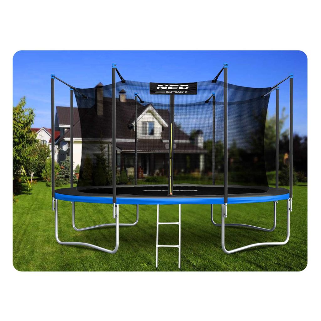 Trampolina Ogrodowa 15Ft/465Cm Z Siatką Wewnętrzną I Drabinką Neo-Sport