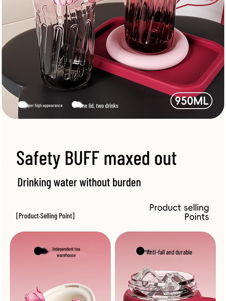 Королевский стакан-соломинка: Летний дизайн чайника, Большая вместимость, Термостойкий, Высококачественный пластик для женщин