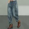 2022 корейские свободные женские шаровары осень-зима повседневные джинсы с высокой талией женские винтажные стильные джинсовые брюки женские
