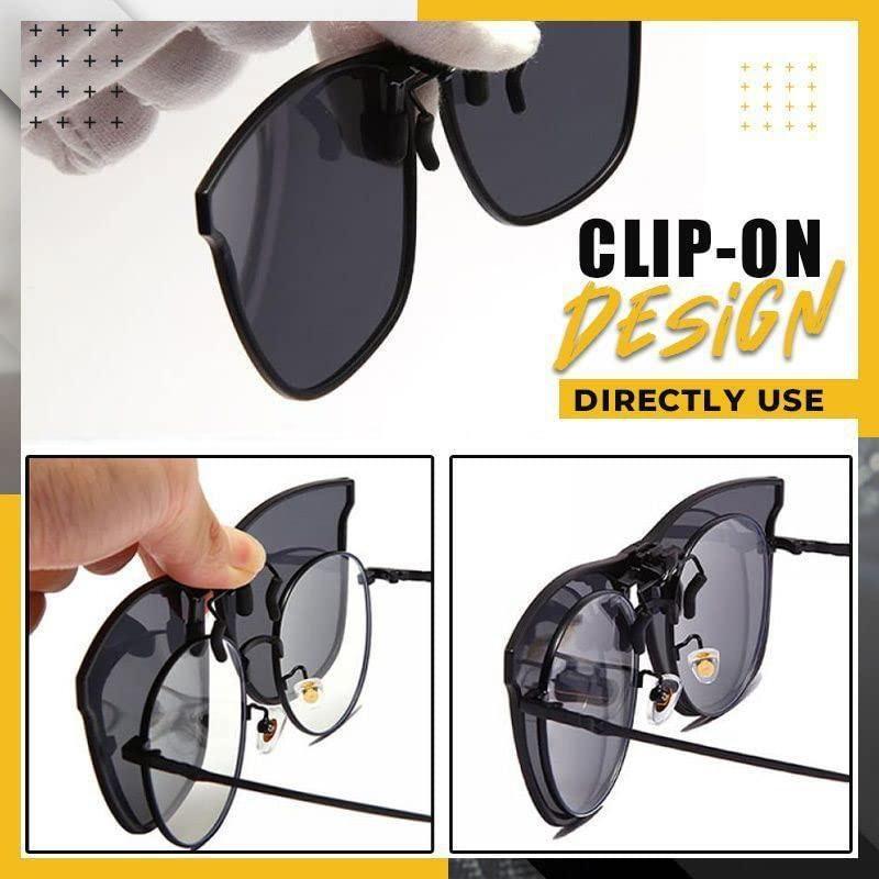Зажим для солнцезащитных очков унисекс, поляризационные очки дневного и ночного видения с откидными линзами, очки для вождения UV400, солнцезащитные очки для верховой езды на улице