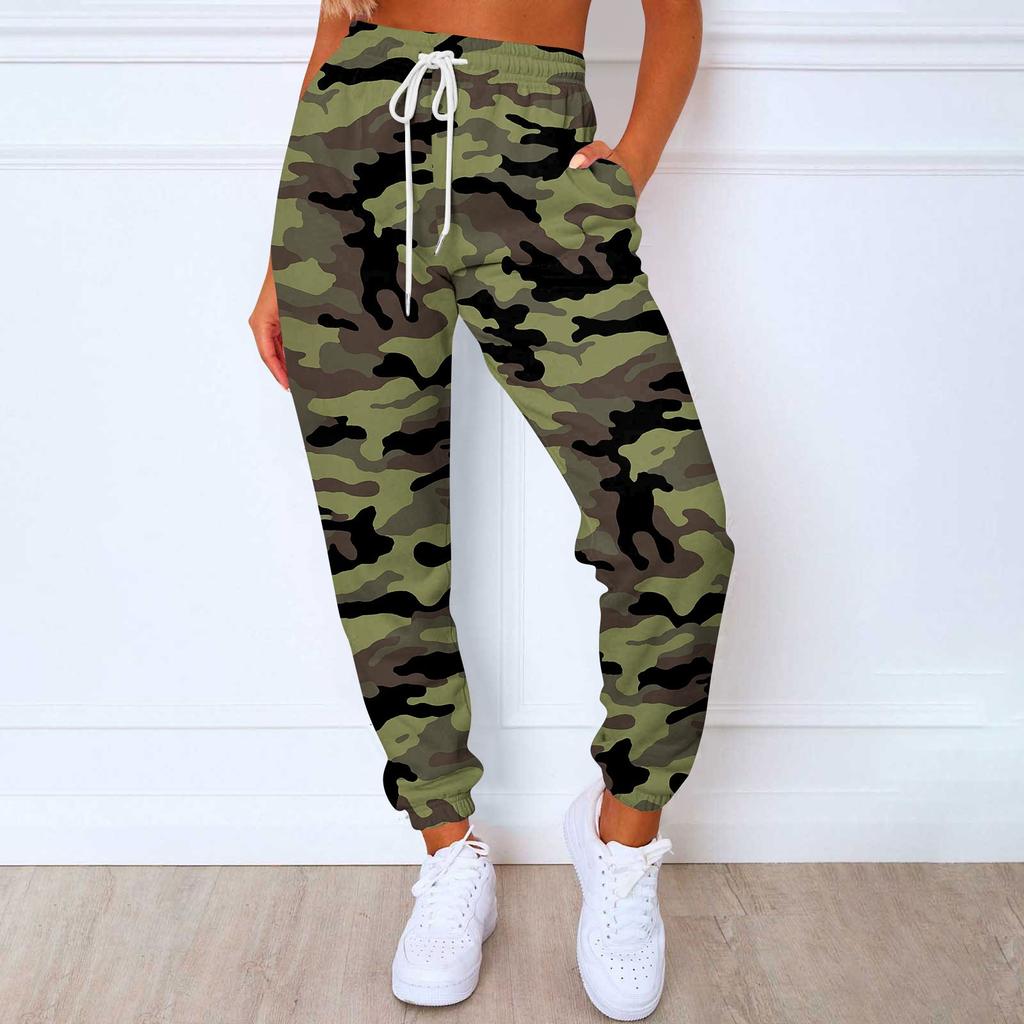 Ladies Casual Fashion Print Casual Pants Sweatshirt Trousers