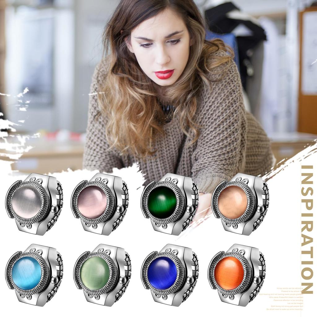 Ring Watch Opal Free Cute Antique Ring Watch Numerals Analog Waterproof Quartz Watch Alloy Stainless Steel Silver Birthday Christmas Day Girlfriend