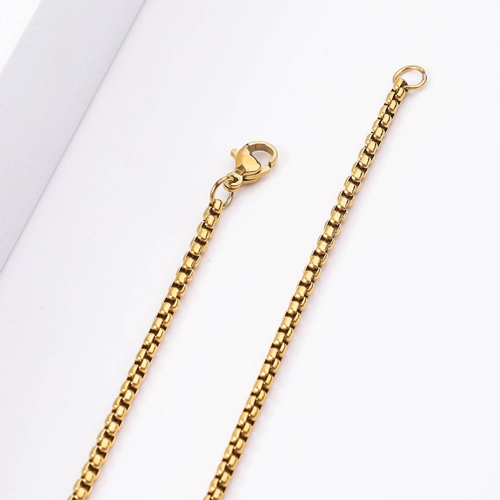 Ожерелье из квадратного жемчуга из нержавеющей стали, женская мода, простая цепочка, ювелирные изделия своими руками с цепочкой, мужское ожерелье из титановой стали