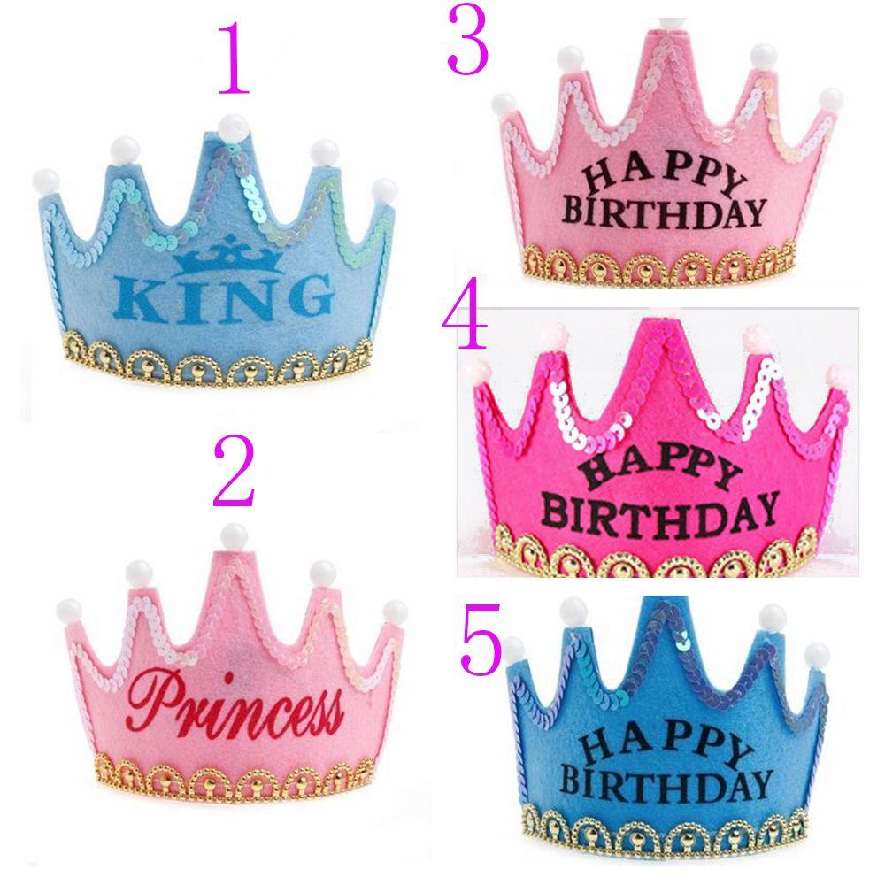 New Prince Princess Party Supplies LED Light Birthday Hat Crown Hair Band