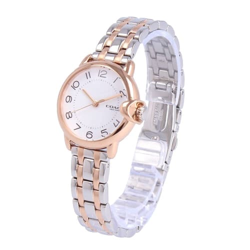 COACH Arden Women's Quartz Watch, 3-Hand, Silver, Pink Gold, and White, 14503604