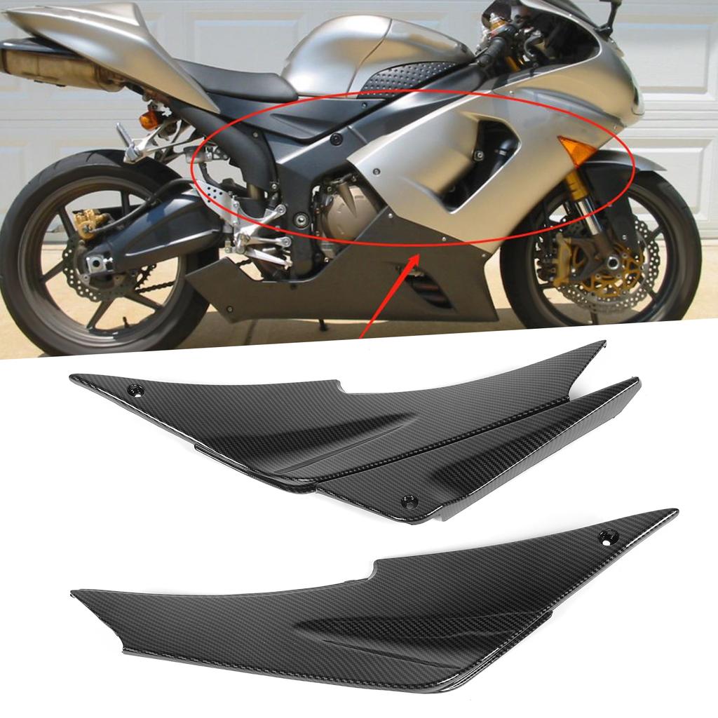 Боковая крышка бензобака обтекатель накладка стиль карбон подходит для Kawasaki Ninja ZX6R 2005 2006