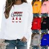 Autumn and Winter Women's Christmas Theme Printing Sweater Round Neck Long Sleeve Casual Sweatshirt Plus Size Top
