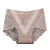 Women Panties Mid Waist Lace Hollow Out Good Breathability Butt-lifted Underpants Solid Color Moisture-wicking Briefs for Sport Work