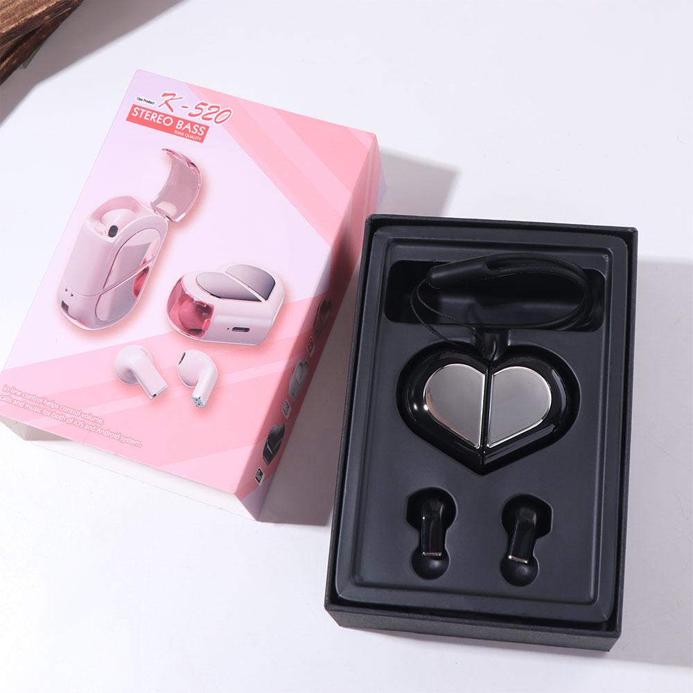 Stereo Bass Deformation Earphones Couple Earphone Heart Shape Headphones Women