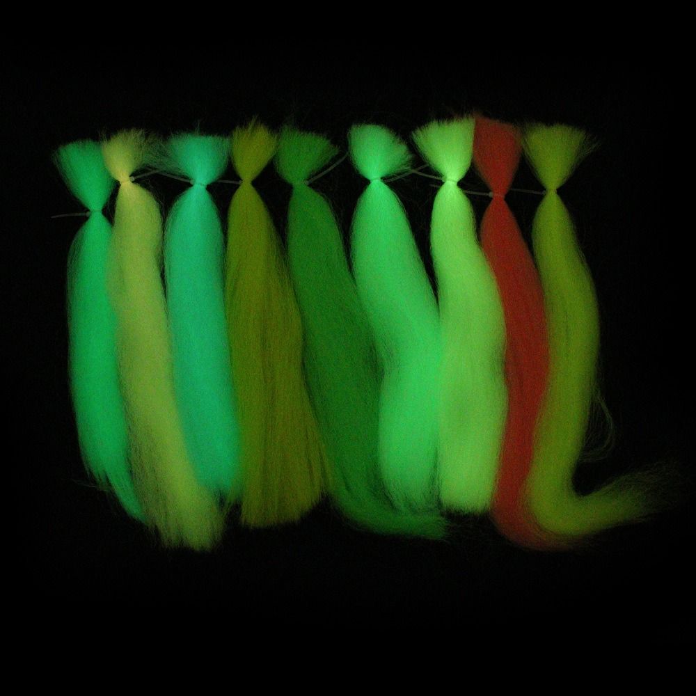 Синтетическая пряжа гофрированная Kinky Minnow Fiber Длина 30 см Материал для рыболовных снастей Материал для вязания головки джиг-приманки с хвостом из оленьего волоса Однотонный