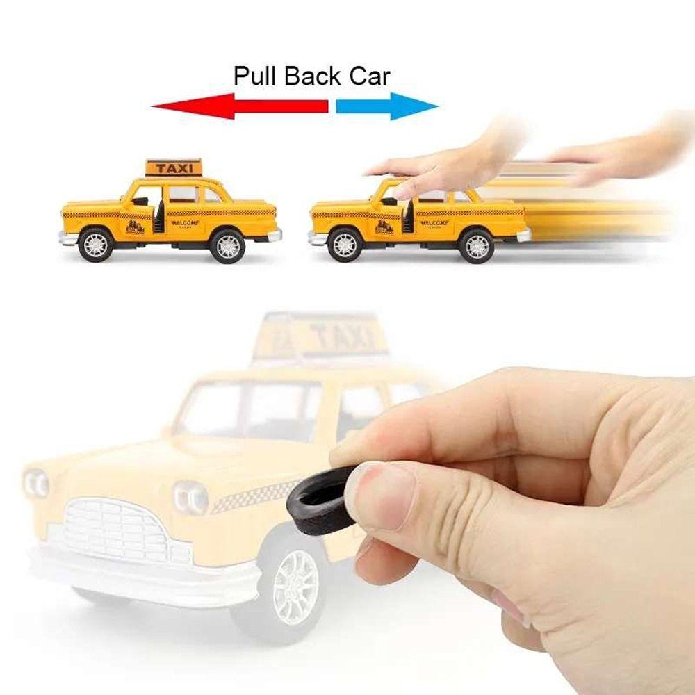 Zinc Zinc Zinc Alloy Taxi Model Toy Rubber Taxi Car Car Funny Miniature Toy Car  Kids Toys