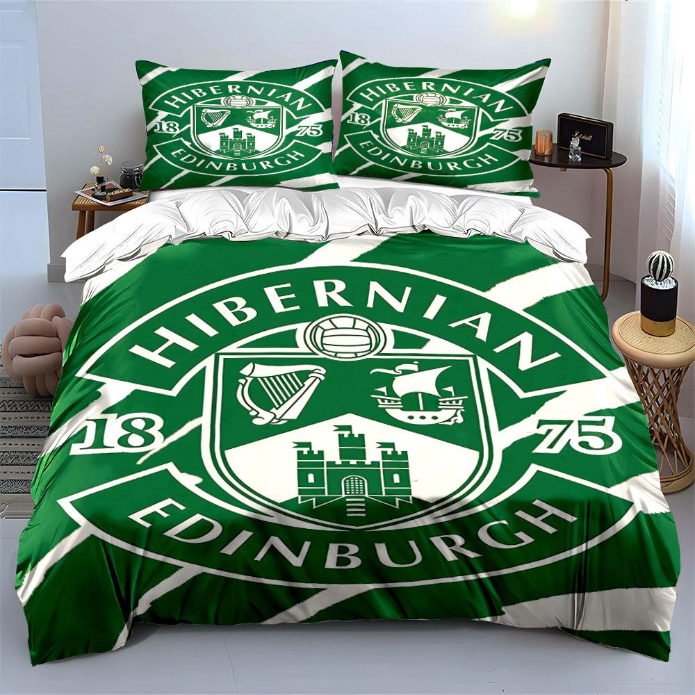 Hibernian FC Зеленый Комплект Постельного Белья Постельное Белье Комплект Пододеяльника Пододеяльник Наволочки (1 * Пододеяльник 2 * Наволочки, без одеяла)