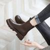 Ботинки Мартин на толстой подошве в британском стиле, женские, новые осенне-зимние 2025, ретро, элегантные, на толстом каблуке, короткие ботинки Челси, инс