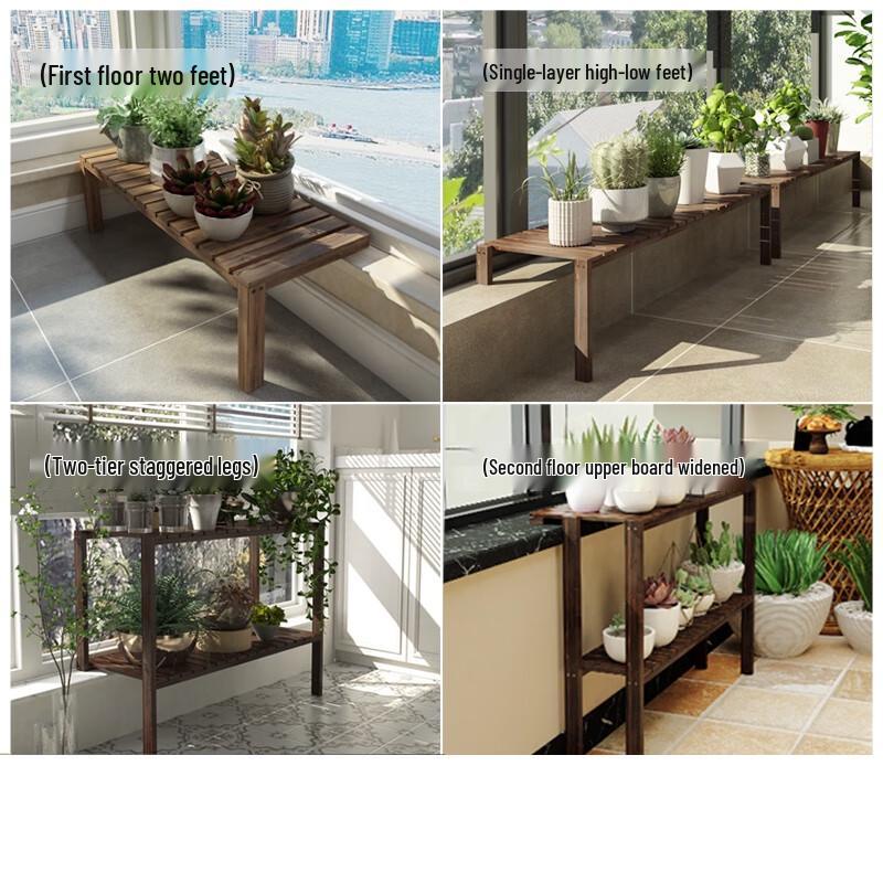 Бамбуковая подставка для цветов на балконный подоконник