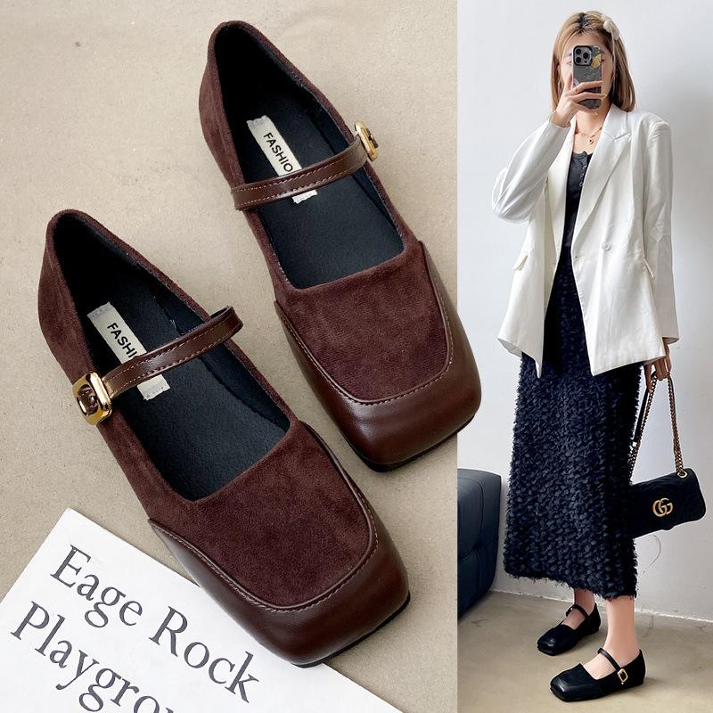 Модная весенне-осенняя элегантная обувь Мэри Джейн, женская обувь таби лолита, ремешок с пряжкой, неглубокие женские балетки, женские лоферы